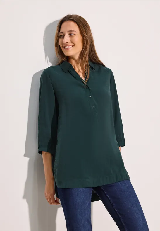 Damen Tunika Bluse mit Knopfleiste