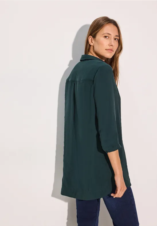 Damen Tunika Bluse mit Knopfleiste
