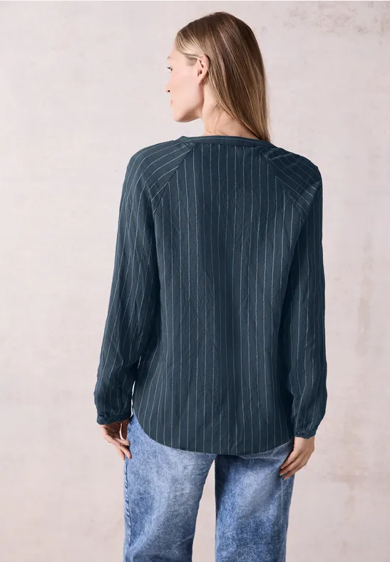 Gestreifte Langarm Bluse mit Knopfleiste