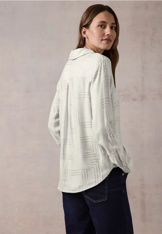 Langarmbluse mit geometrischem Muster