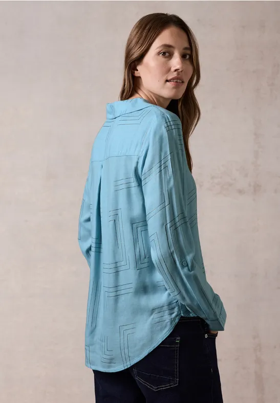 Langärmlige Bluse mit geometrischem Muster