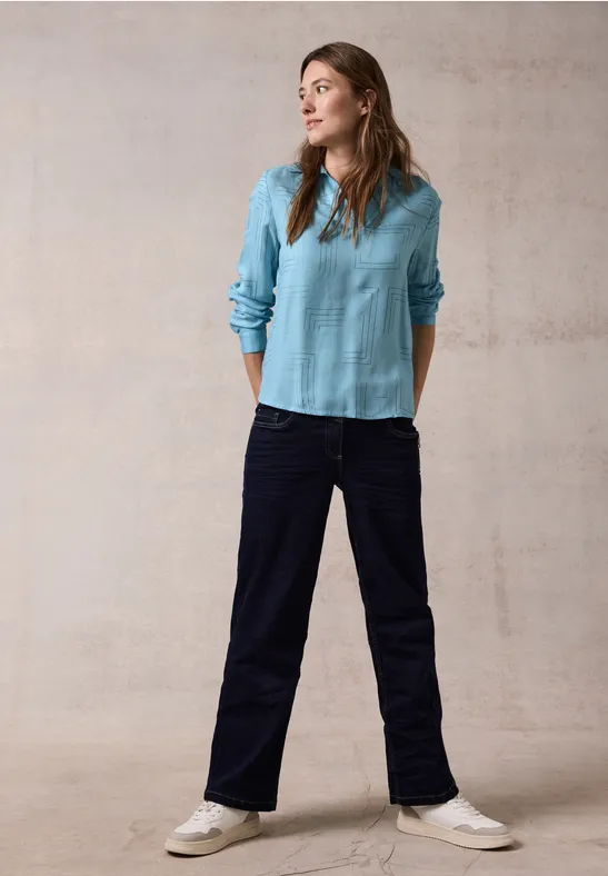 Langärmlige Bluse mit geometrischem Muster