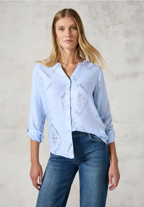 Langärmlige Bluse mit geometrischem Muster