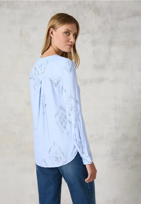 Langärmlige Bluse mit geometrischem Muster