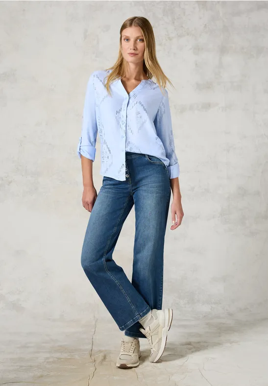 Langärmlige Bluse mit geometrischem Muster
