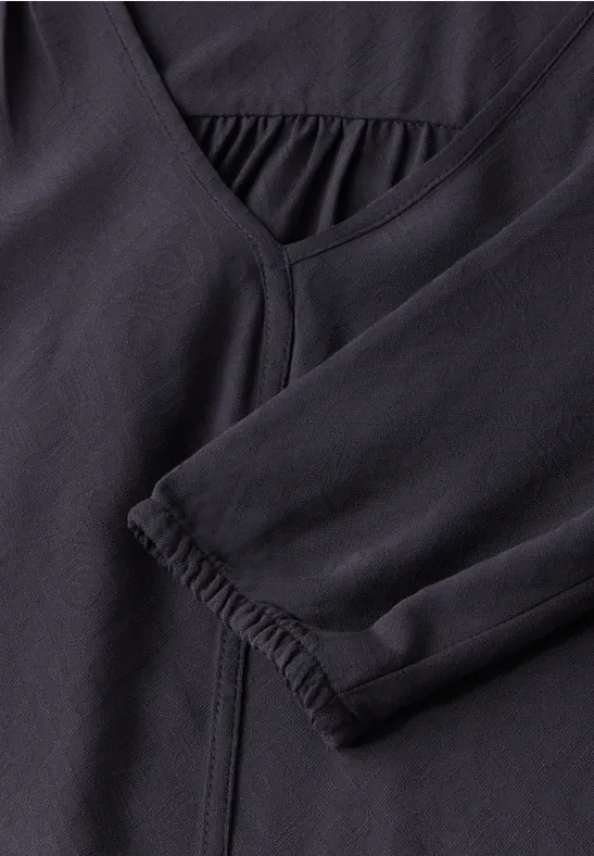Damen Langarm V-Ausschnitt Bluse
