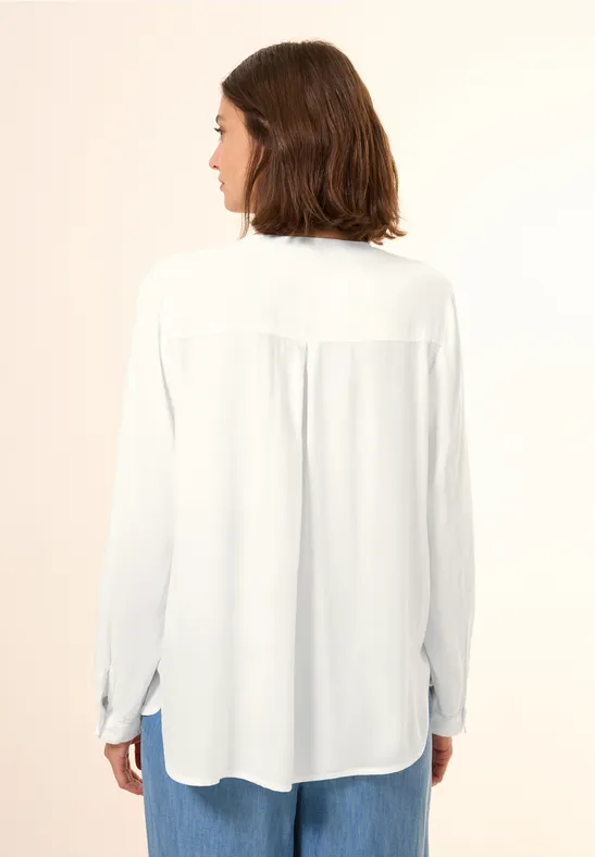 Damen Langarm Bluse mit Bindeband