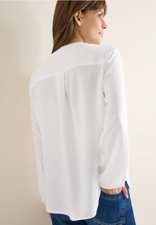Damen Langarm Bluse mit Bindeband