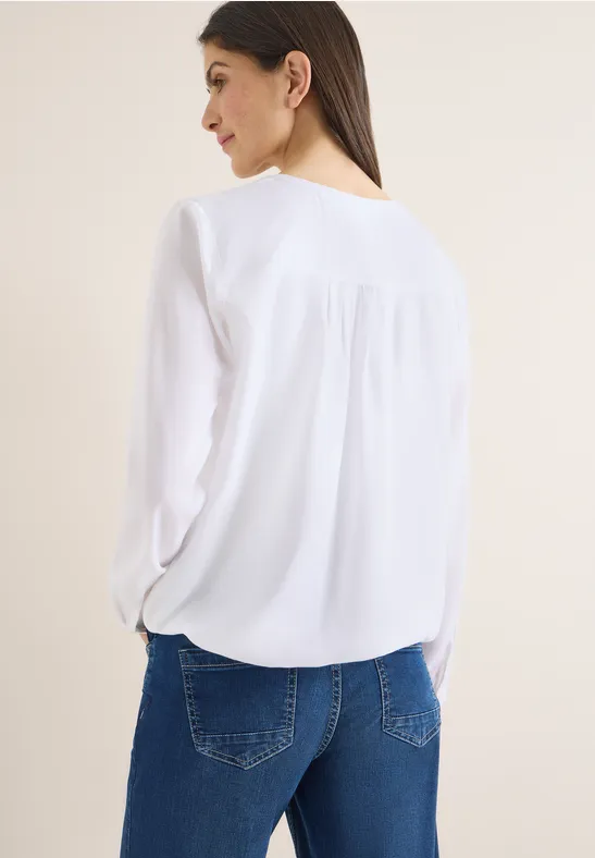 Damen Langarm Bluse mit Bindeband