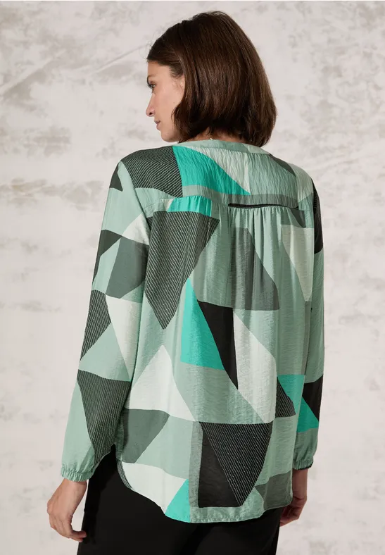 Langarmbluse mit geometrischem Muster