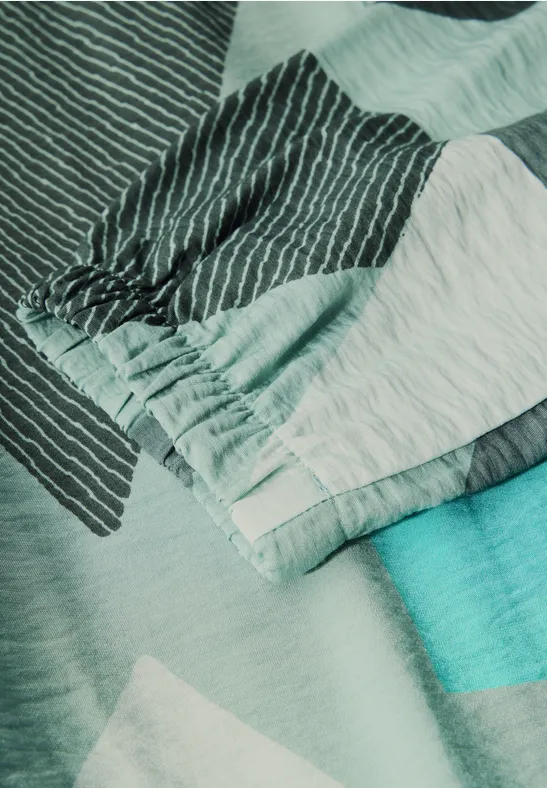 Langarmbluse mit geometrischem Muster