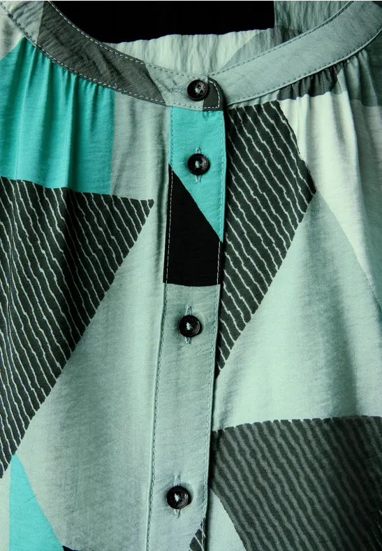 Langarmbluse mit geometrischem Muster