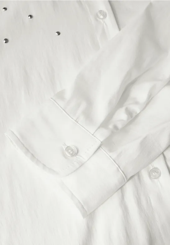 Bluse mit Knopfleiste und Glitzerdetails