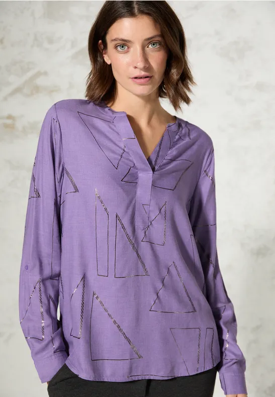 Damen Bluse mit geometrischem Muster
