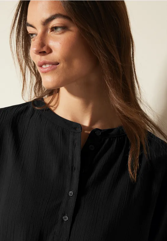 Damen Strukturierte Knopfleiste Bluse