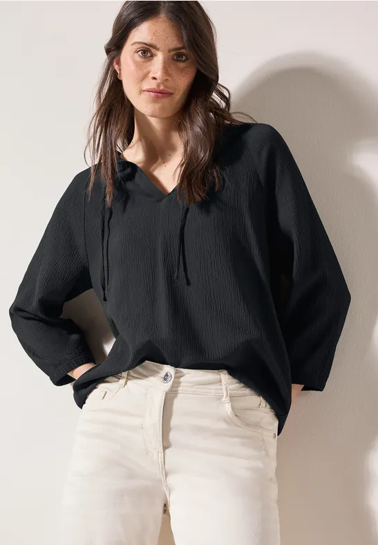 Damen Strukturierte Knopfleiste Bluse