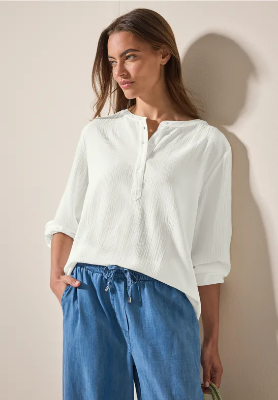 Damen Strukturierte Bluse mit Knopfleiste