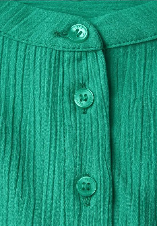 Grüne Strukturierte Bluse mit Knopfleiste