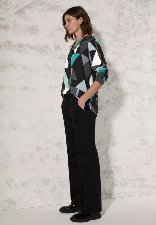 Langärmlige Bluse mit geometrischem Muster