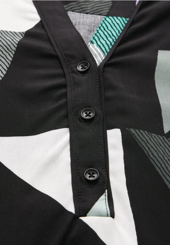Langärmlige Bluse mit geometrischem Muster