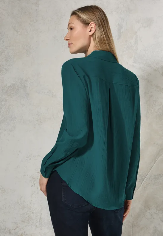 Langärmlige Hemdbluse mit Textur