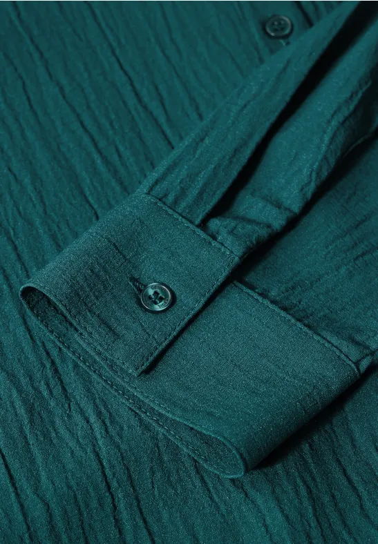 Langärmlige Hemdbluse mit Textur