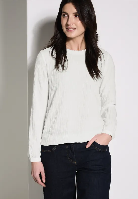 Langarmbluse mit Smock-Detail