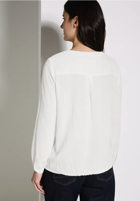 Langarmbluse mit Smock-Detail