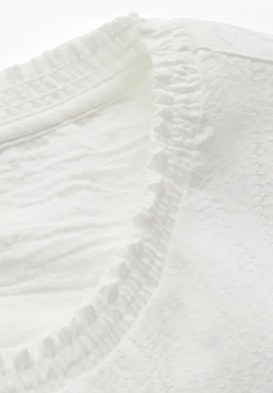 Langarmbluse mit Smock-Detail