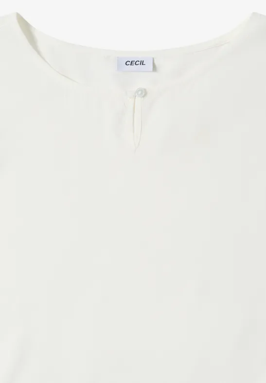 Damen Langarm Bluse mit Schlüssellochausschnitt