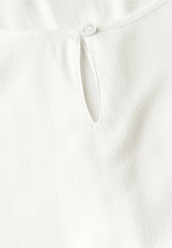 Damen Langarm Bluse mit Schlüssellochausschnitt