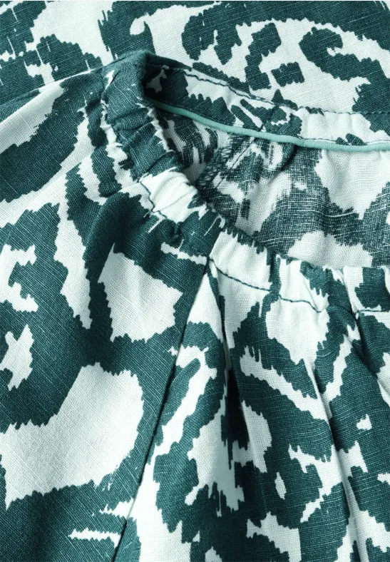 Grün-Weiße Bluse mit Muster