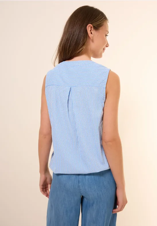 Ärmelloses Damen Seersucker Top mit Y-Ausschnitt