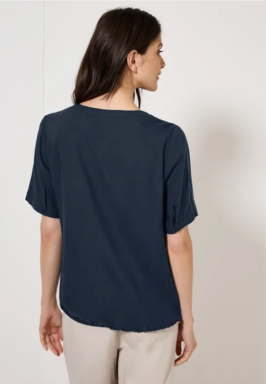 Bluse mit geteiltem Kragen in entspannter Passform