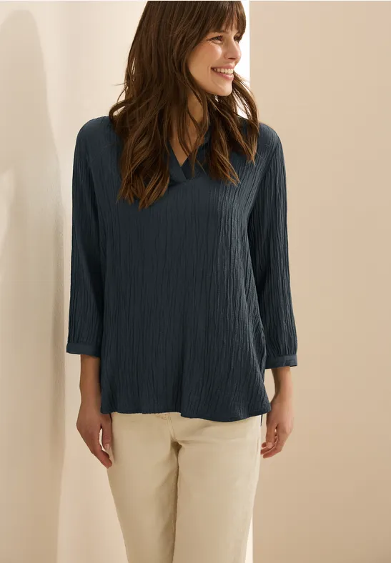 Damen Strukturierte 3/4-Arm Bluse