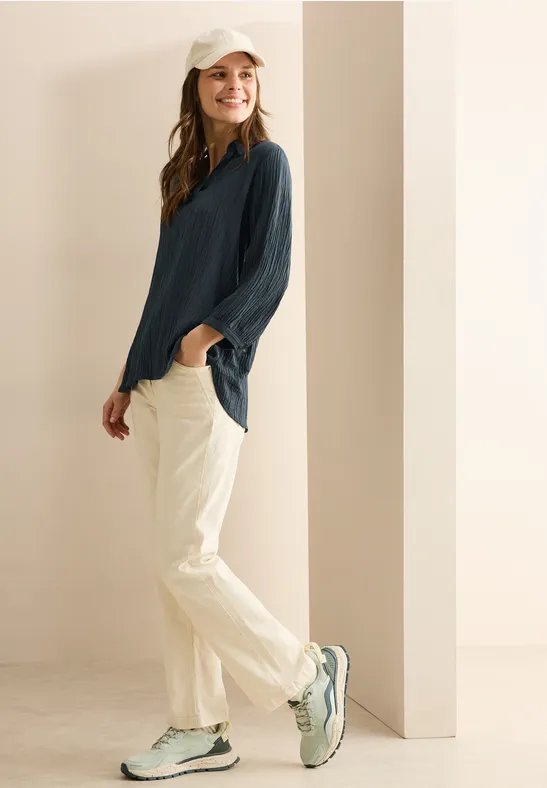 Damen Strukturierte 3/4-Arm Bluse