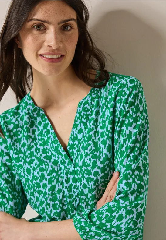 Bedruckte Bluse mit 3/4 Ärmeln