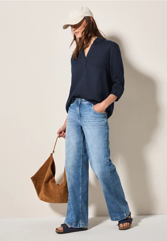 Damen Leinenbluse mit lockerer Passform