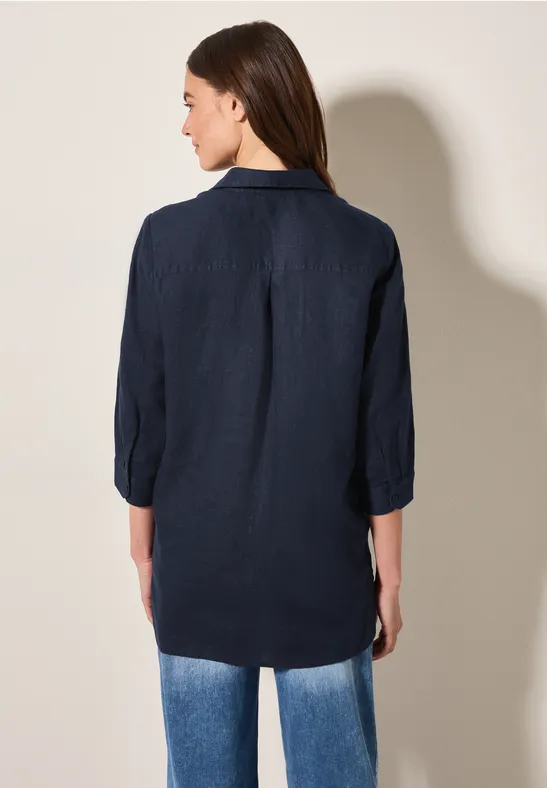Damen Leinenbluse mit lockerer Passform