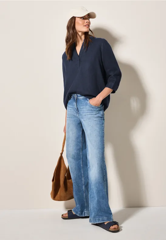 Damen Leinenbluse mit lockerer Passform