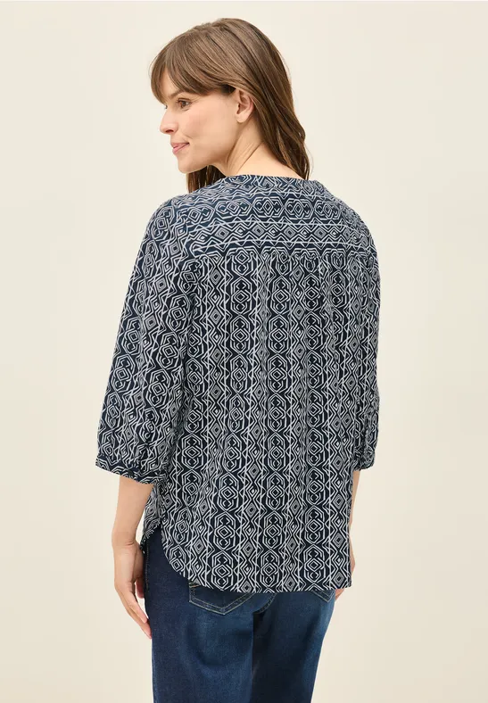 Gemusterte Tunika Bluse aus Baumwolle