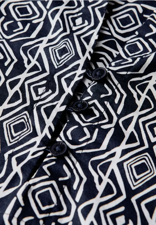 Gemusterte Tunika Bluse aus Baumwolle