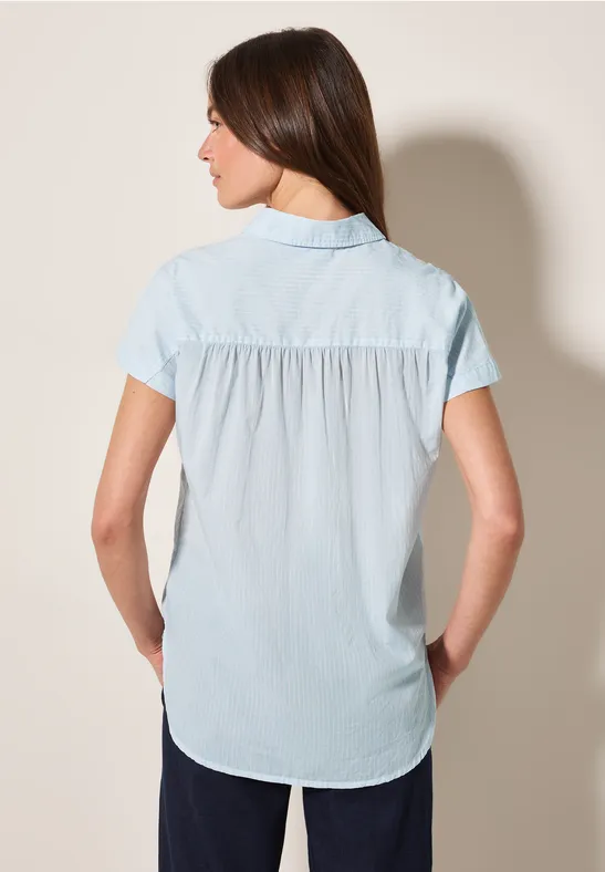 Gestreifte Kurzarm-Hemdbluse