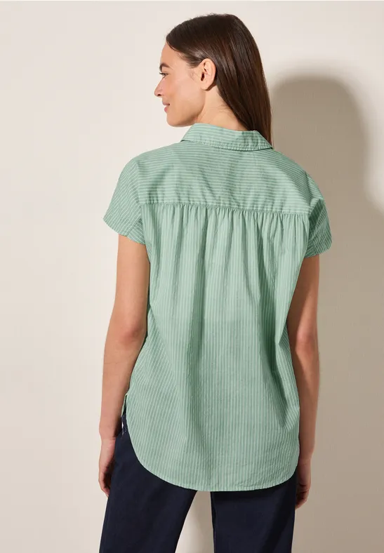 Gestreifte Kurzarm Hemdbluse