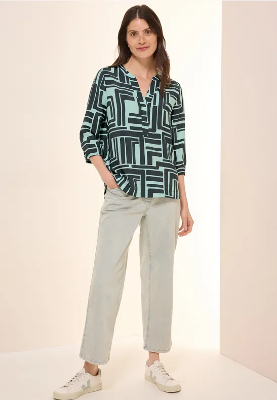 Bluse mit Grafikmuster und 3/4-Ärmeln