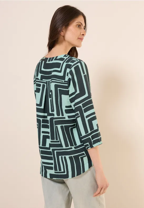 Bluse mit Grafikmuster und 3/4-Ärmeln