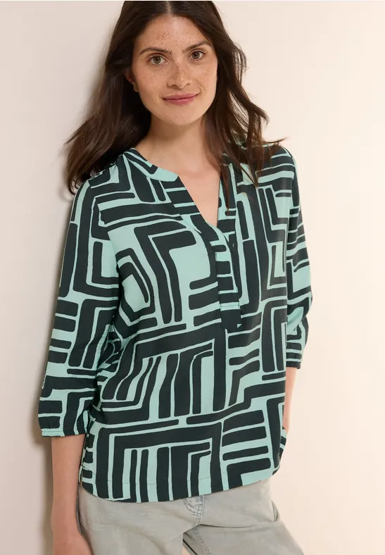 Bluse mit Grafikmuster und 3/4-Ärmeln