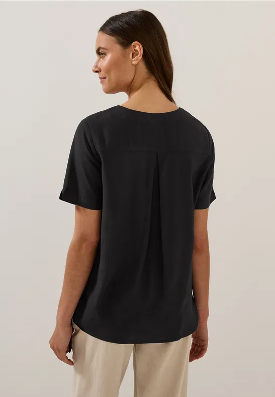 Lässige Bluse mit V-Ausschnitt und Bindedetail