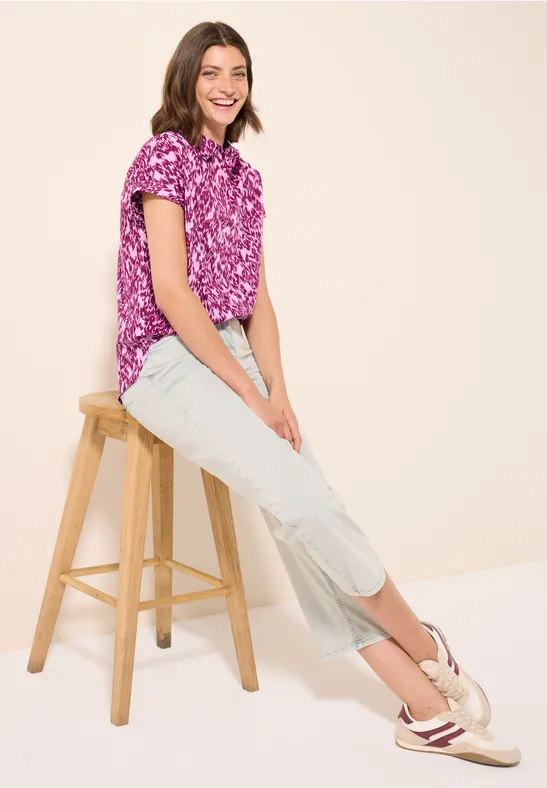 Kurzärmelige Bluse mit Print