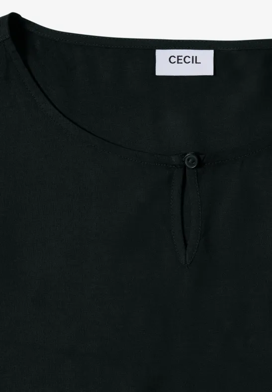 Elegante einfarbige grüne Bluse mit Cut-Out
